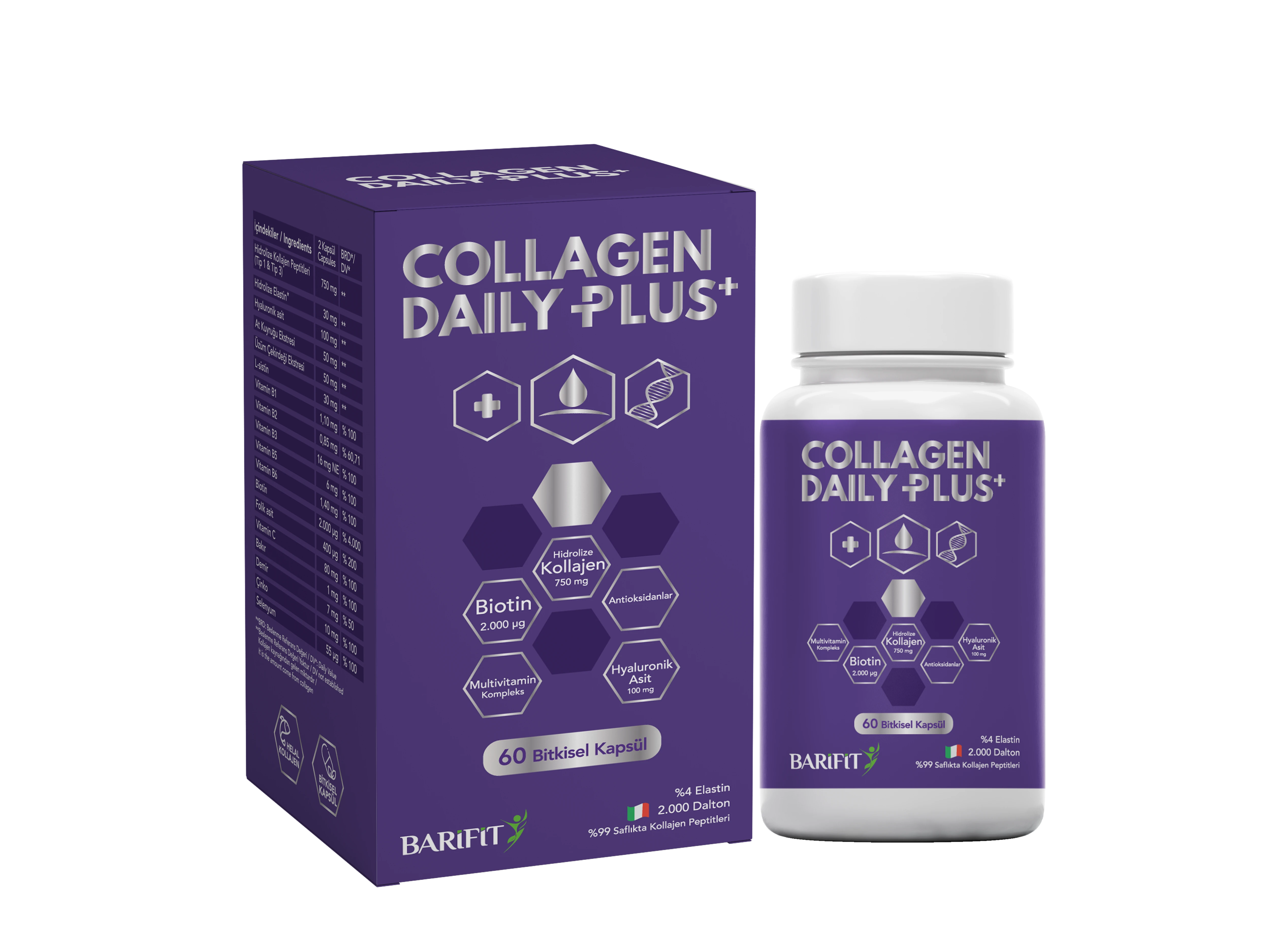BARİFİT - COLLAGEN DAILY PLUS + (60 Bitkisel Kapsül)